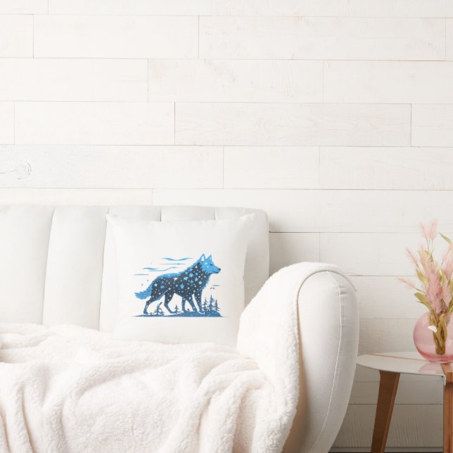 Kona the Whispering Wolf Throw Pillow (Couch)