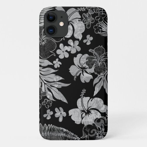 Kona Times Black Hibiscus Hawaiian Engineered iPhone 11 Case