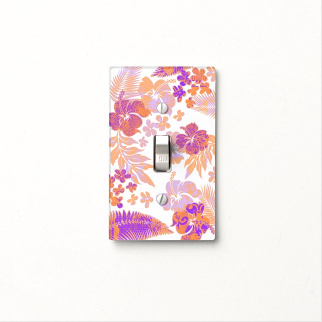 Kona Times Hawaiian Hibiscus Light Switch Cover (In Situ)