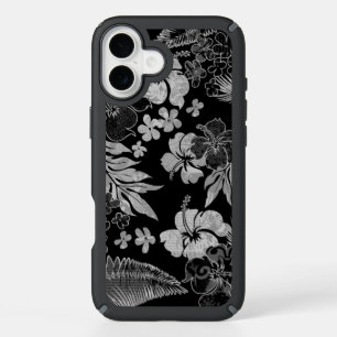 Kona Times Hibiscus Hawaiian Engineered Black iPhone 16 Plus Case