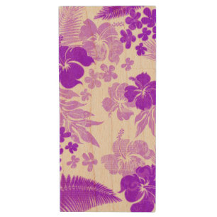 Kona Times Hibiscus Hawaiian Engineered Wood USB Flash Drive