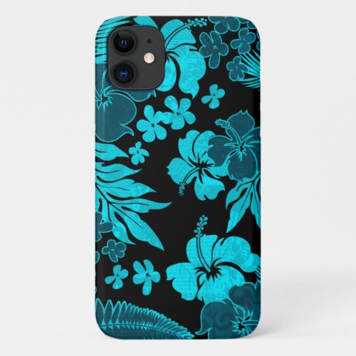 Kona Times Teal Hibiscus Hawaiian Engineered iPhone 11 Case