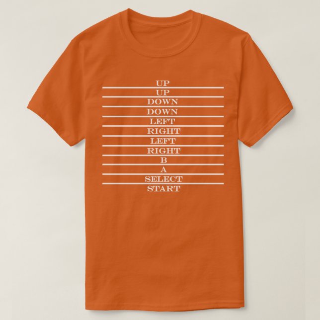 konami code contra video game T-Shirt (Design Front)