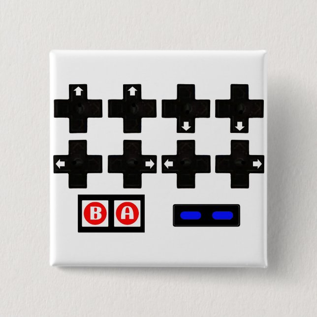 Konami Contra Code Pinback Button (Front)