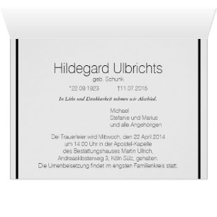 Kondolenzkarte dezent cards