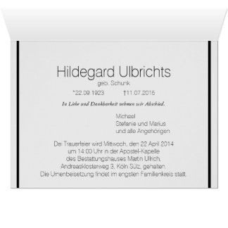 Kondolenzkarte dezent cards