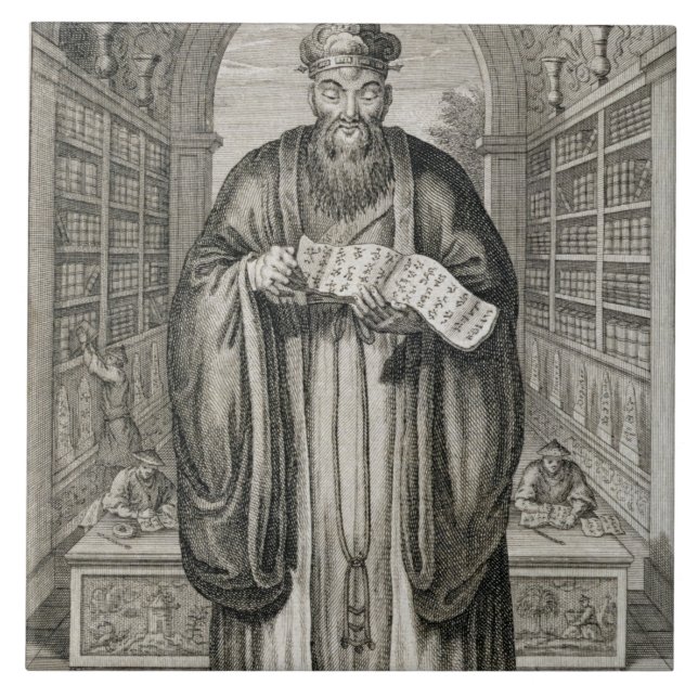 Kong-Fu-Tse, or Confucius, the Most Celebrated Phi Ceramic Tile (Front)