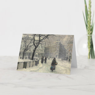 Kongens Nytorv Copenhagen in Winter Paul Fischer Card
