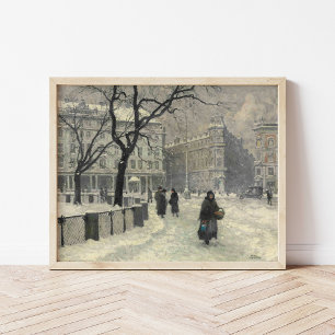 Kongens Nytorv Copenhagen in Winter Paul Fischer Poster