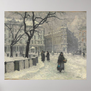 Kongens Nytorv, Copenhagen In Winter Paul Fischer Poster