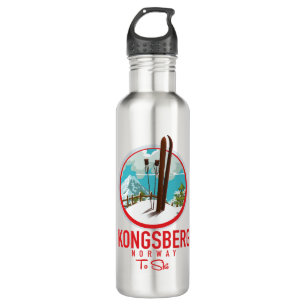 Kongsberg Norway Ski logo Stainless Steel Water Bottle
