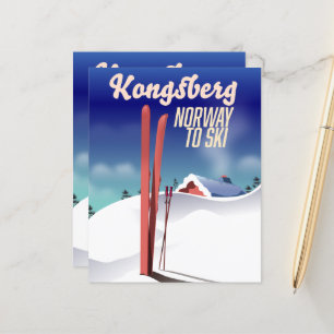 Kongsberg norway ski travel poster.