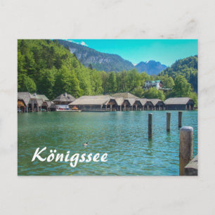 Königssee in Bavaria in Germany Old Boathouses Postcard