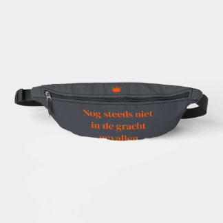 Koningsdag heuptasje - Oranje Tekst - gracht -  Fanny Pack