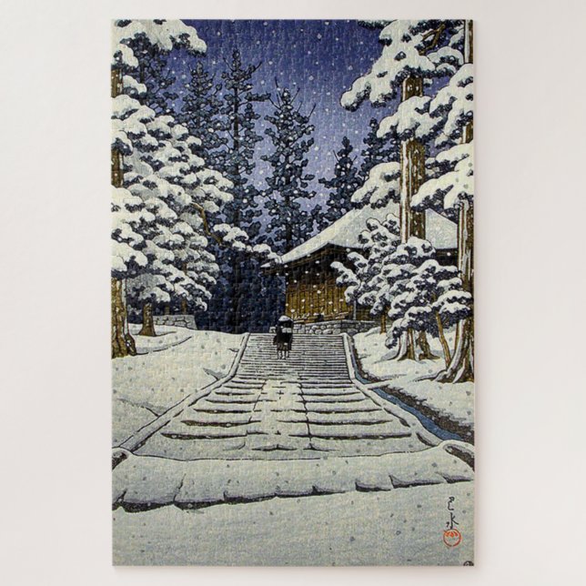 Konjikido in Snow Hiraizumi Kawase Hasui  Jigsaw Puzzle (Vertical)