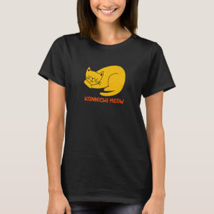 Konnichimeow Beautiful Cat Cute Kitten Japanese T-Shirt