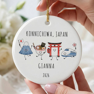 Konnichiwa Japan Personalized Ornament