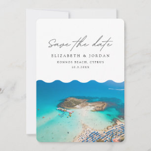 Konnos Beach Cyprus Wedding Save the Date Invitation
