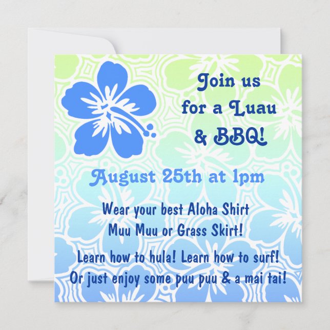 Kono Hibiscus Tropical Invitations (Front)