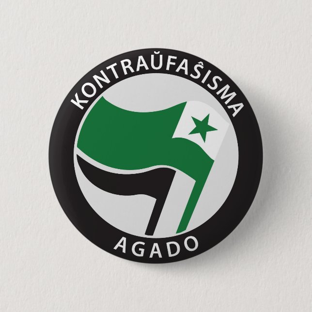 Kontrahunfaŝ isma agado Esperanto Button (Front)