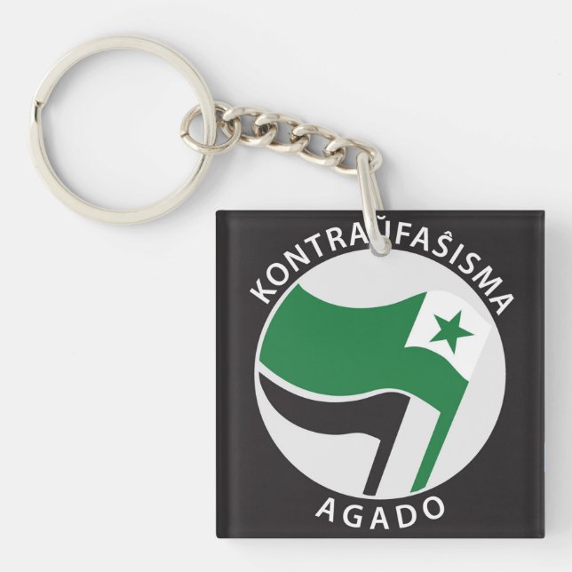 Kontrahunfaŝ isma agado Esperanto Keychain (Front)