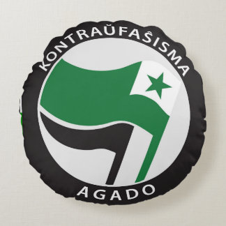 Kontrahunfaŝ isma agado Esperanto Round Pillow