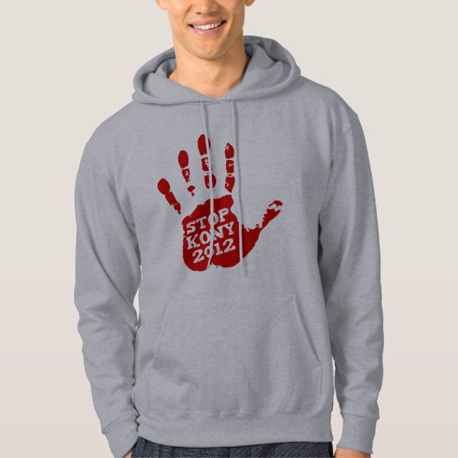 Kony 2012 Red Handprint Stop Joseph Kony Hoodie (Front)