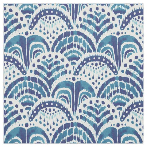KOOK ARMOR Indigo Scallop Coastal Pattern Fabric