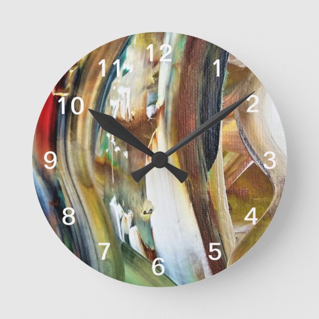 Kook Art abstract painting clock -  Wall Clock (Front)