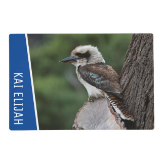 Kookaburra Australia Bird in a Tree Custom Blue Placemat
