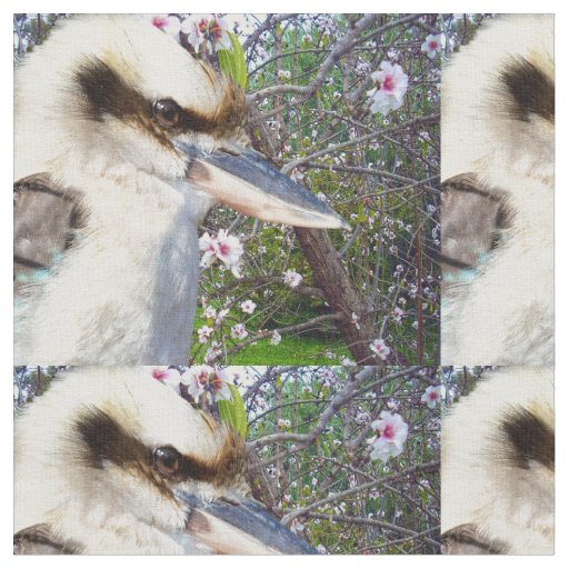 Kookaburra Beside A Blossom Tree, Fabric