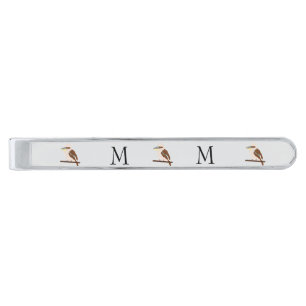 Kookaburra Design Monogrammed Silver Finish Tie Bar