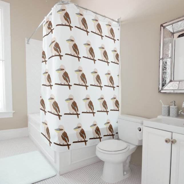 Kookaburra Design Shower Curtain (In Situ)