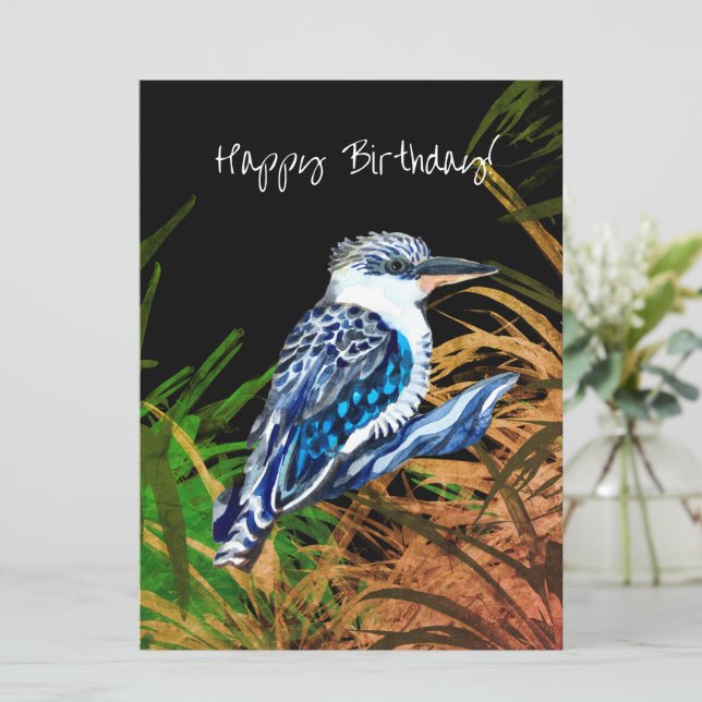 Kookaburra happy birthday holiday card (Standing Front)