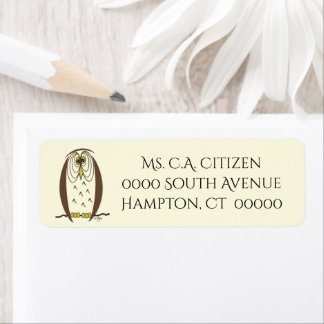Kooky Brown Owl Return Address Label