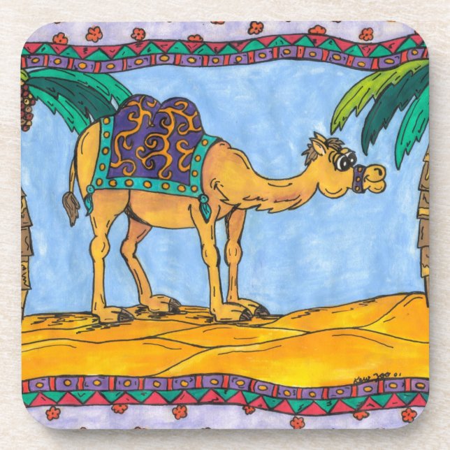 Kooky Camel Cork Coaster Set (Front)