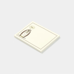 Kooky Cartoon Owl Heart Frame Post-it Notes