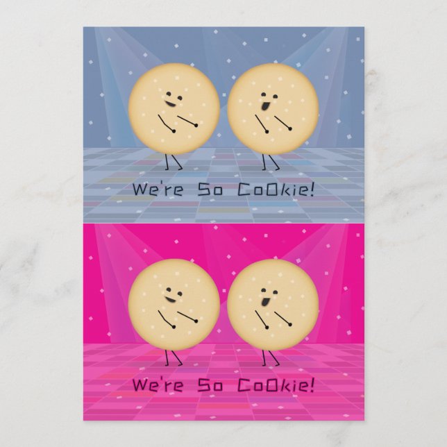 Kooky Cookies Cuttable Valentine Cards Pink, Denim (Front)