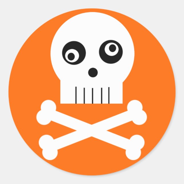 Kooky Googley Eyed Skull Halloween Sticker (Front)