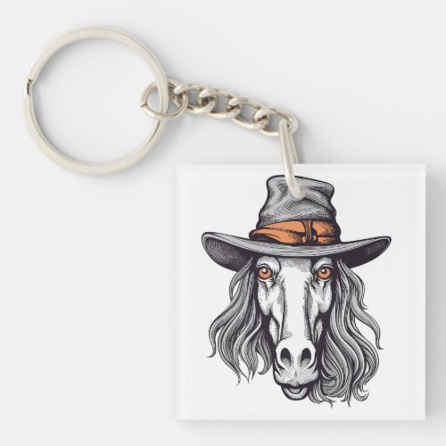 Kooky Halloween Icon Horses Bold Caricature Keychain