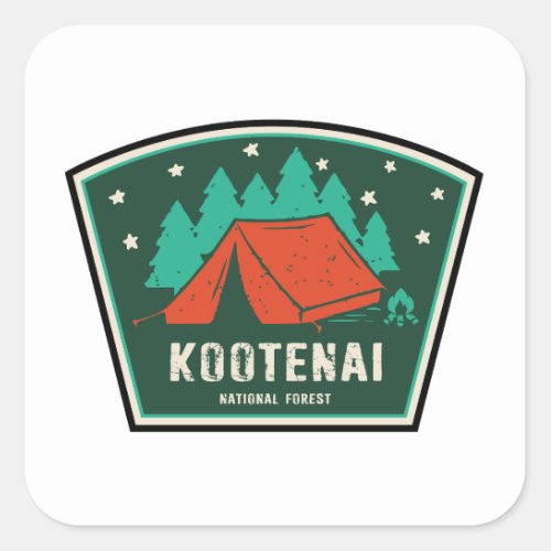 Kootenai National Forest Camping Square Sticker