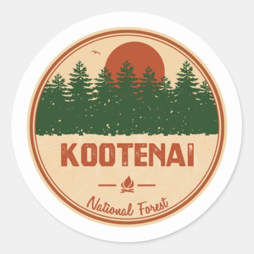 Kootenai National Forest Classic Round Sticker