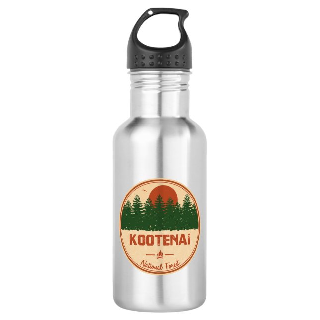 Kootenai National Forest Stainless Steel Water Bottle (Front)