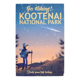 Kootenai National park Hiking travel poster