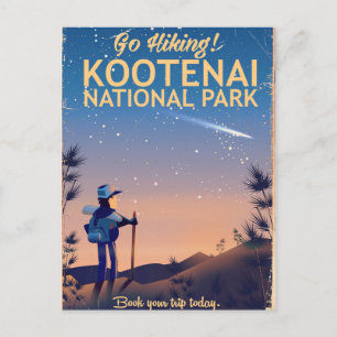 Kootenai National park Hiking travel poster Postcard