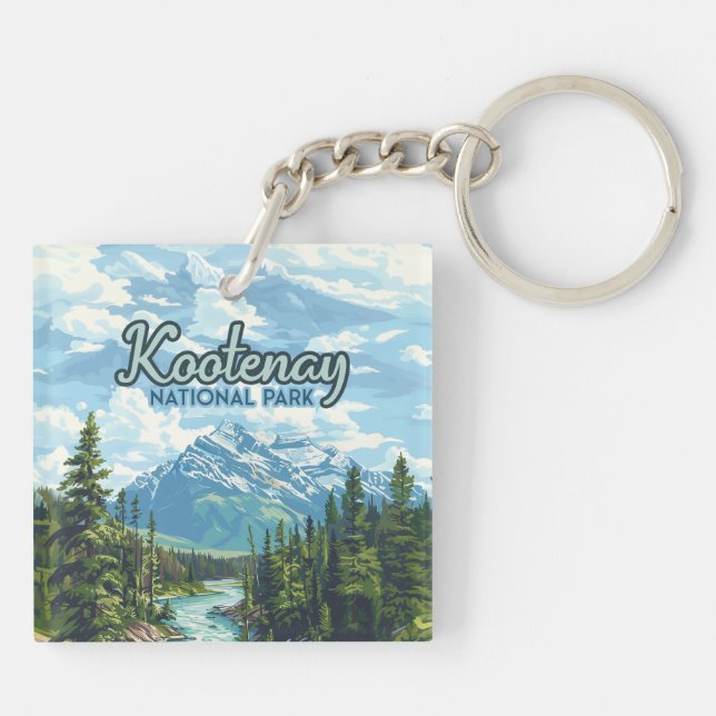 Kootenay National Park Canada British Columbia Keychain (Back)