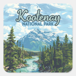 Kootenay National Park Canada British Columbia Square Sticker