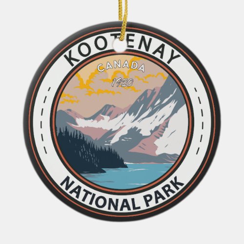 Kootenay National Park Canada Travel Art Badge Ceramic Ornament