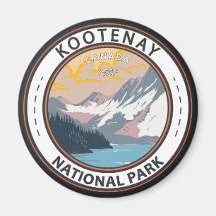 Kootenay National Park Canada Travel Art Badge Magnet