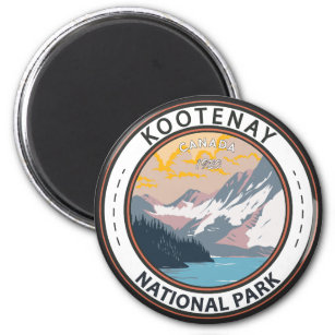 Kootenay National Park Canada Travel Art Badge Magnet